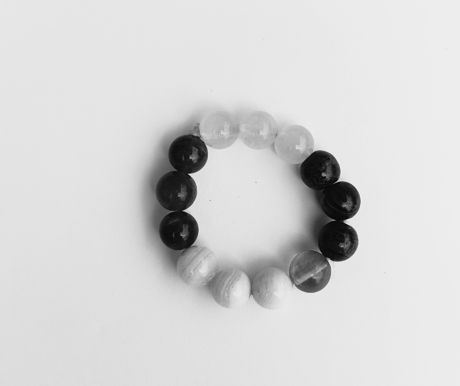 AAA+ Wristband for Stubborn Kids Blue Lace Agate-Amethyst-Rose Quartz-Fluorite