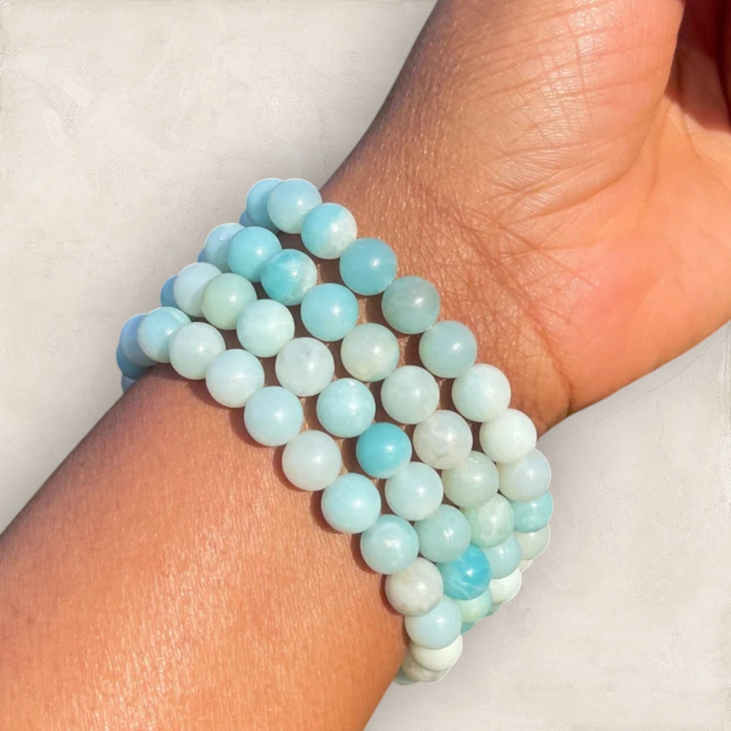 AAA+ Amazonite Crystal Healing Bracelet - Energizes throat chakra