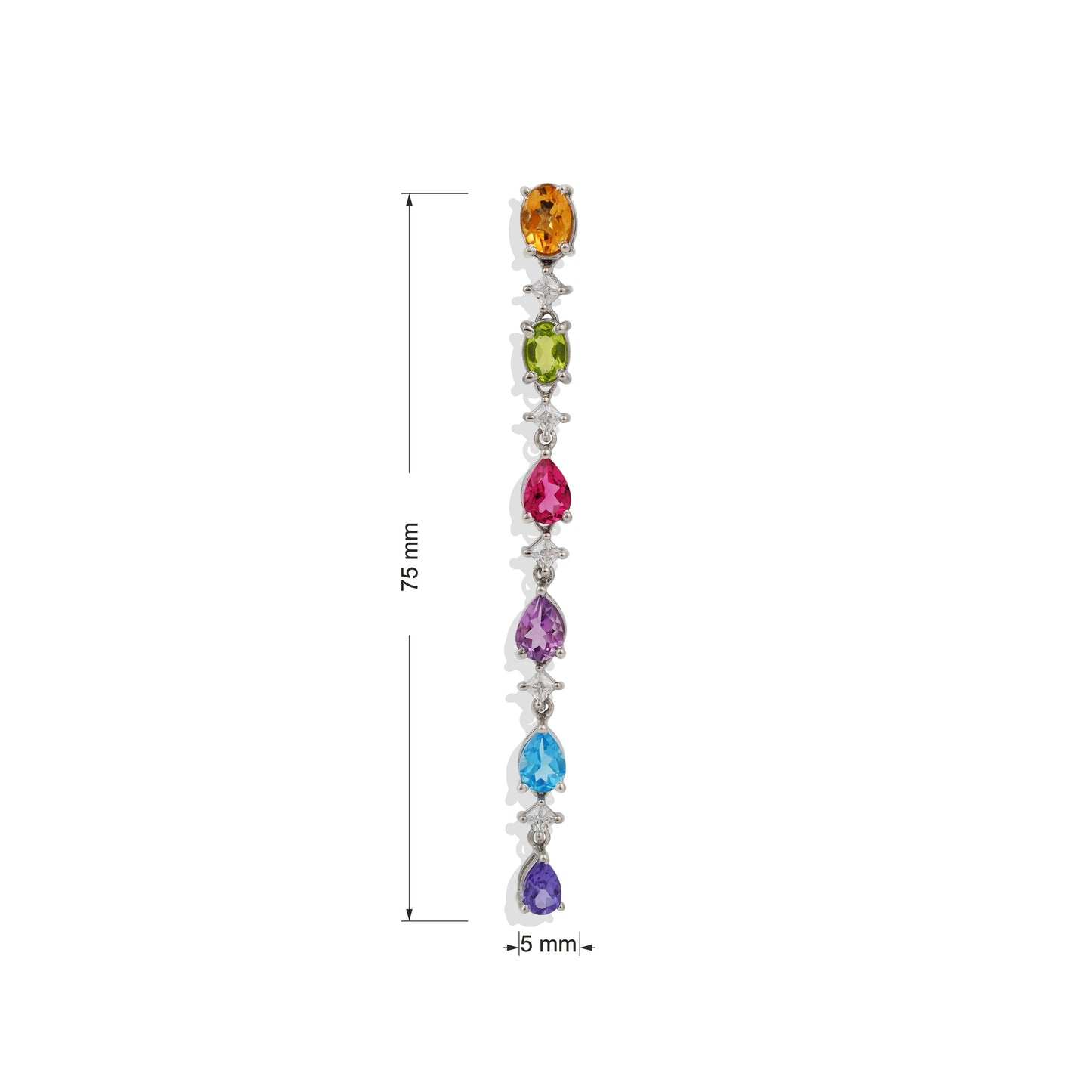Radiant Lab-Made Gemstone Dangle Drop Earrings