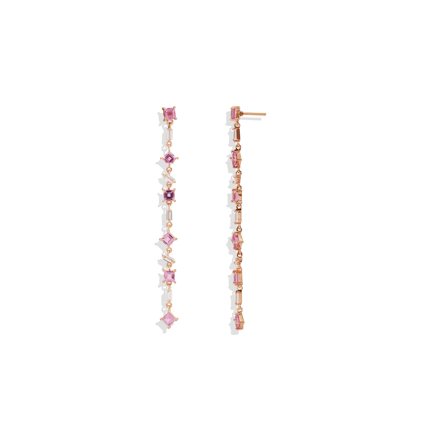 Radiant Lab-Made Gemstone Dangle Drop Earrings