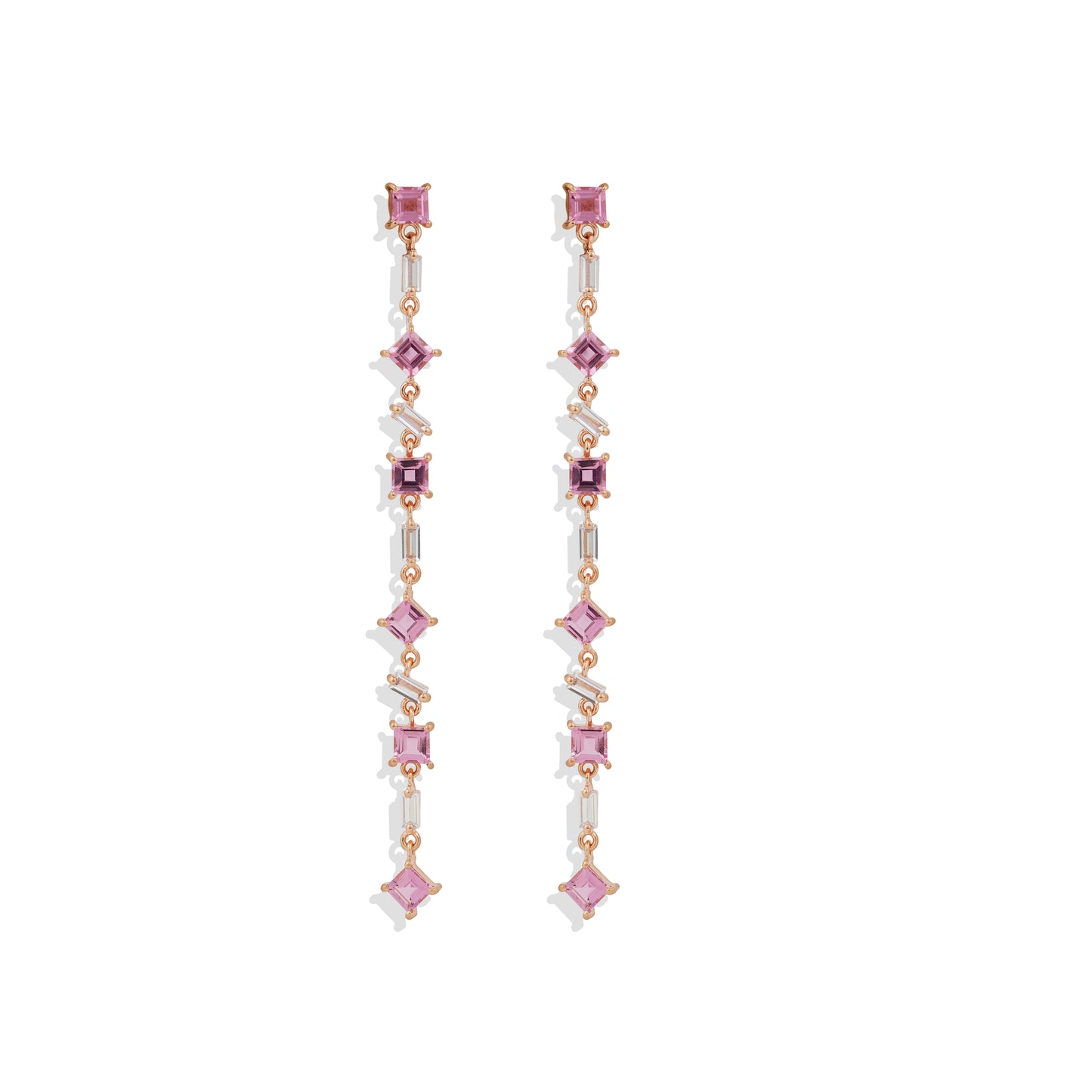Radiant Lab-Made Gemstone Dangle Drop Earrings