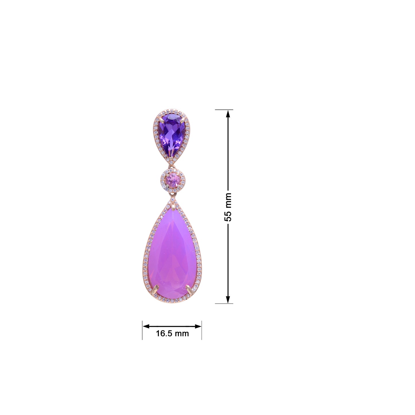 Radiant Lab-Made Gemstone Dangle Drop Earrings