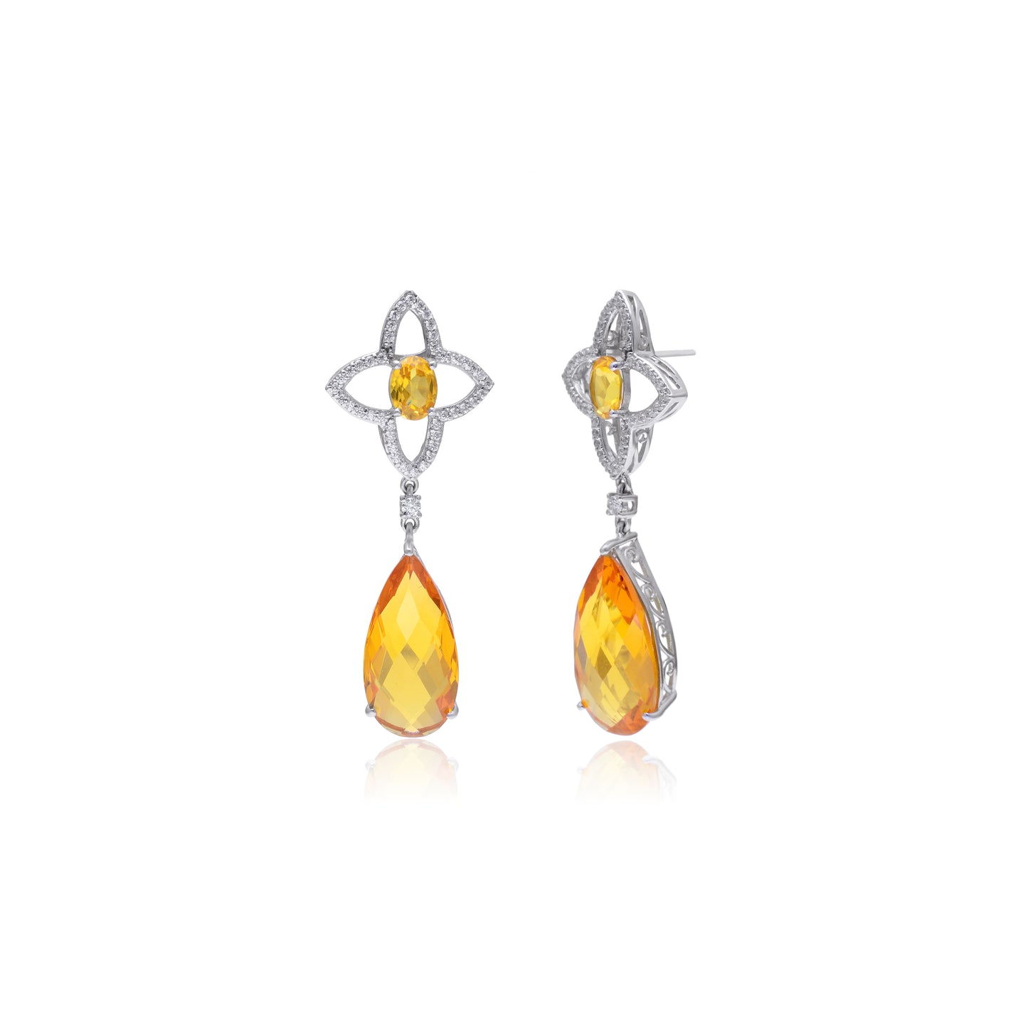 Radiant Lab-Made Gemstone Dangle Drop Earrings