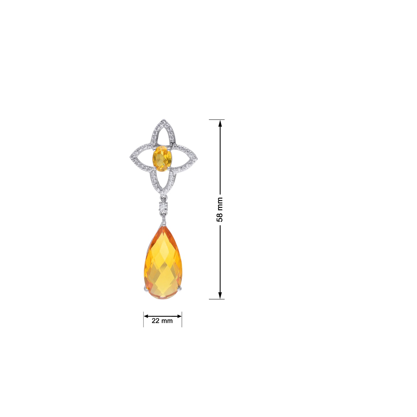 Radiant Lab-Made Gemstone Dangle Drop Earrings