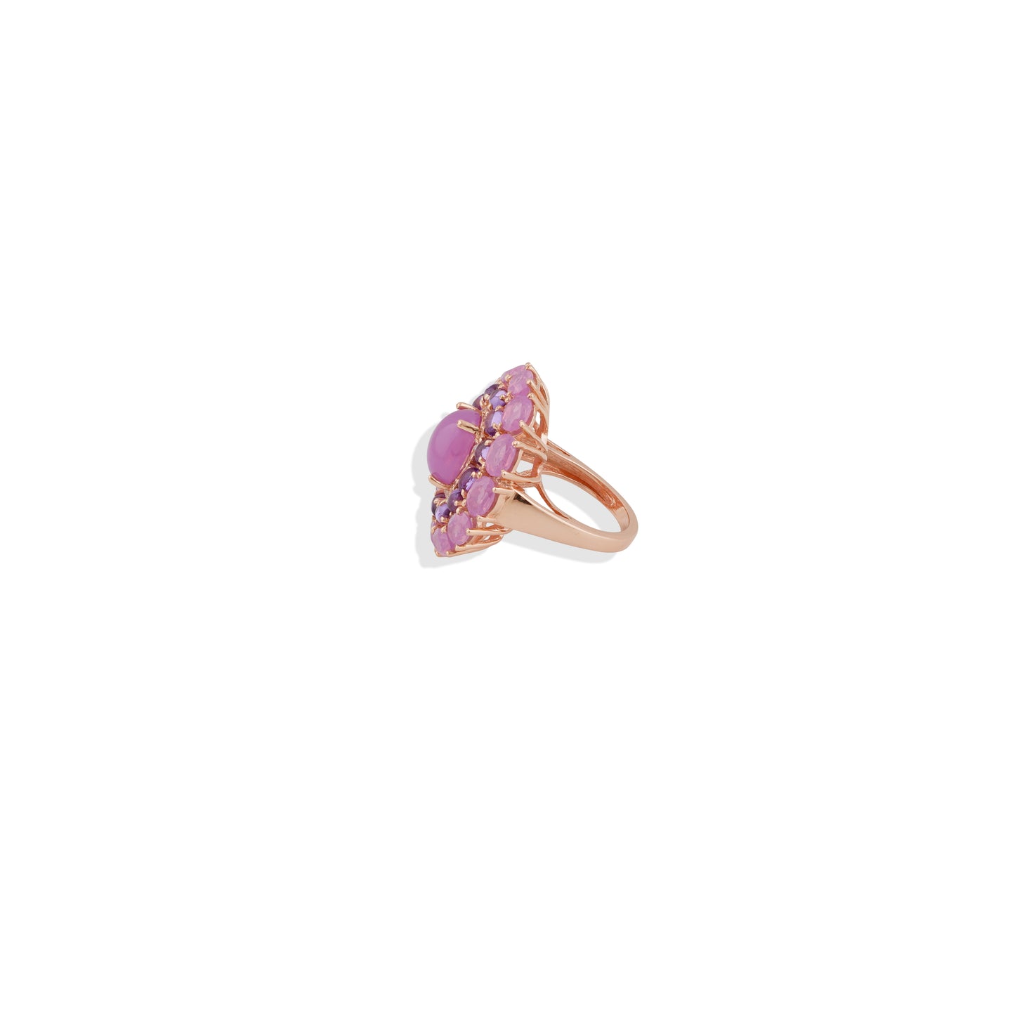 Pink Purple Gemstones Sterling Silver Ring