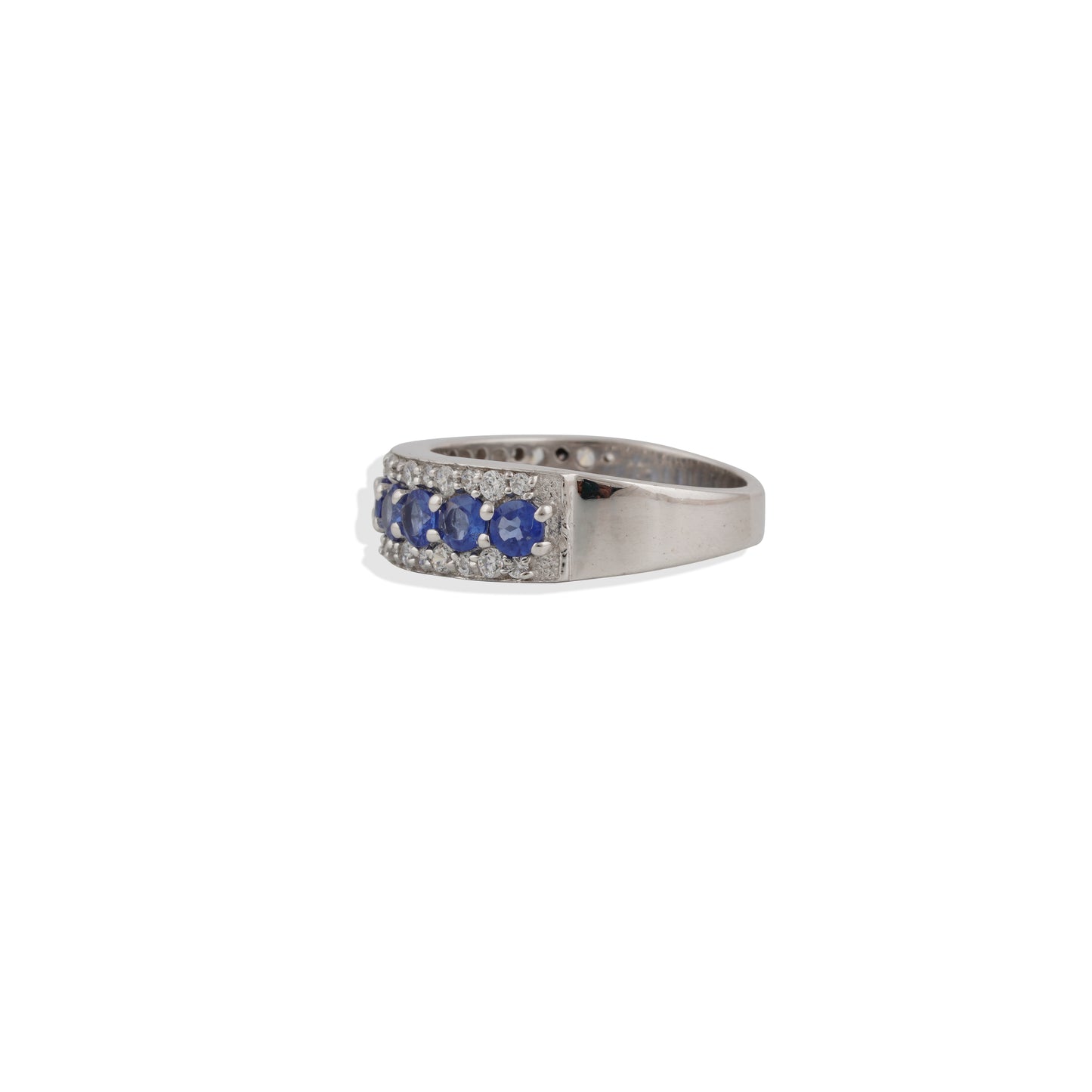 Elegant 925 Sterling Silver Labmade Gemstone Eternity Band Ring- Sapphire, Emerald, Ruby | Navrii with AAA+ Quality CZ Gemstones