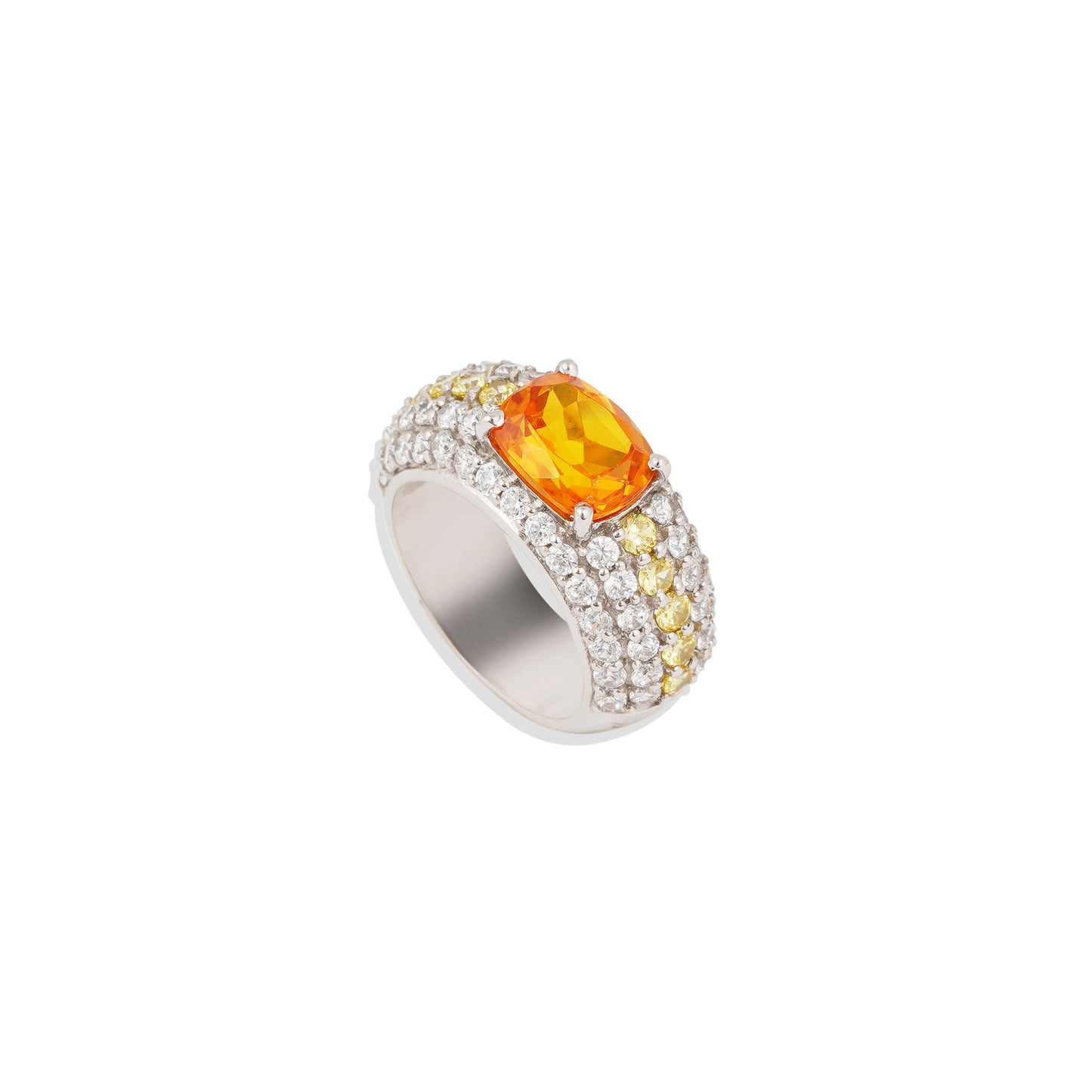 Bold Citrine Cocktail Statement Ring 925 Sterling Silver