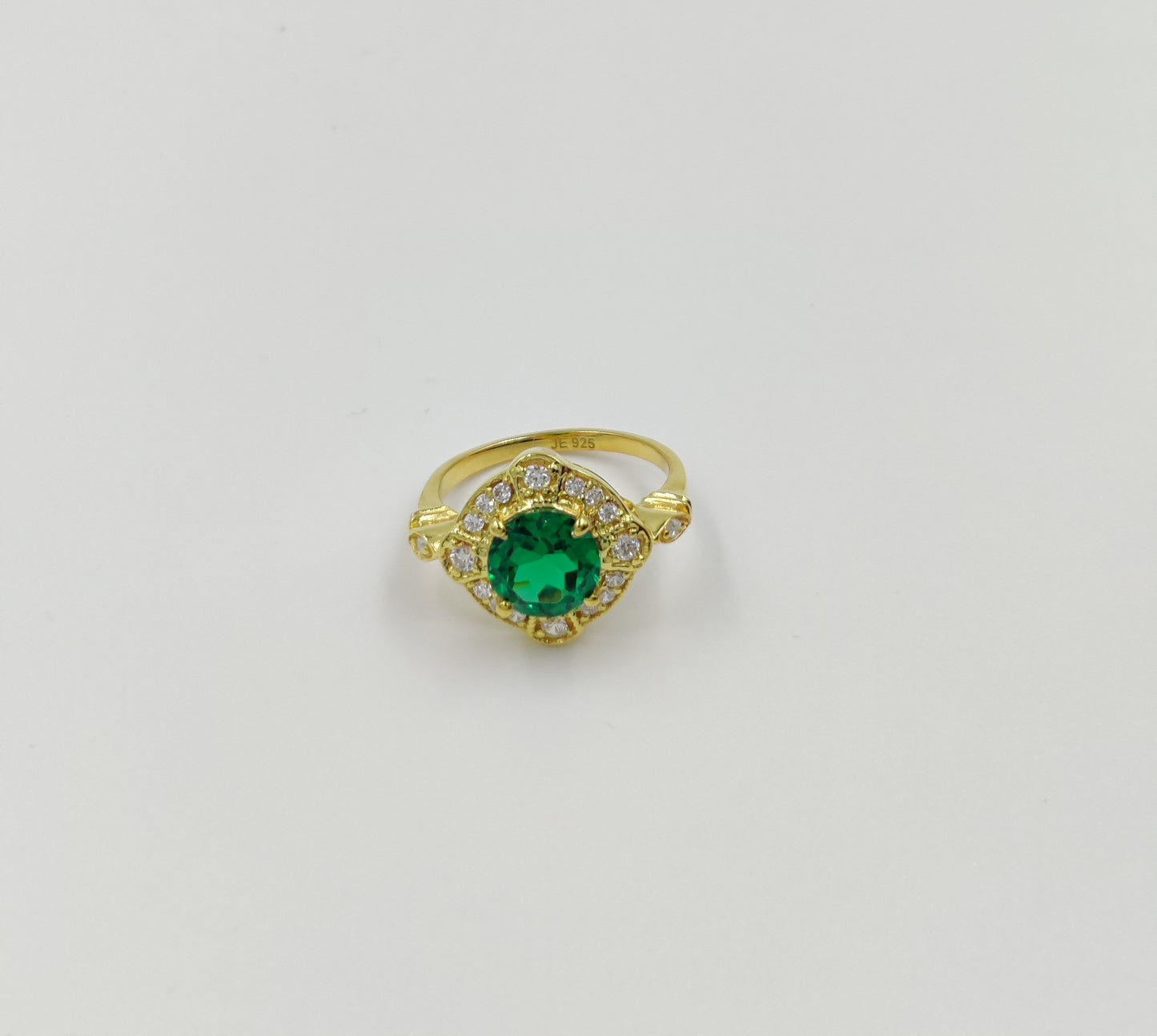 925 Sterling Silver Halo Gemstone Ring – Blue Sapphire, Emerald Green, Ruby Red, & Rose Quartz – Vintage-Inspired Statement Ring – Limited Stock!