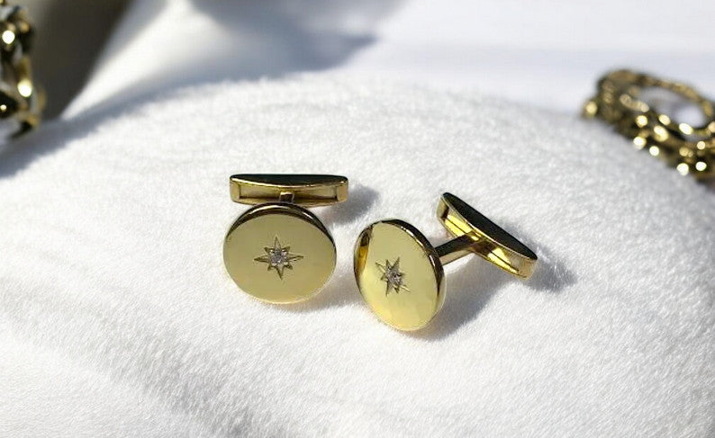 North Star Diamond Cufflink