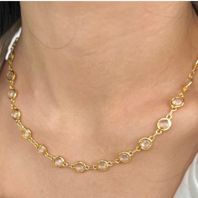 Statement necklace for women Lab made Gemstones necklace
