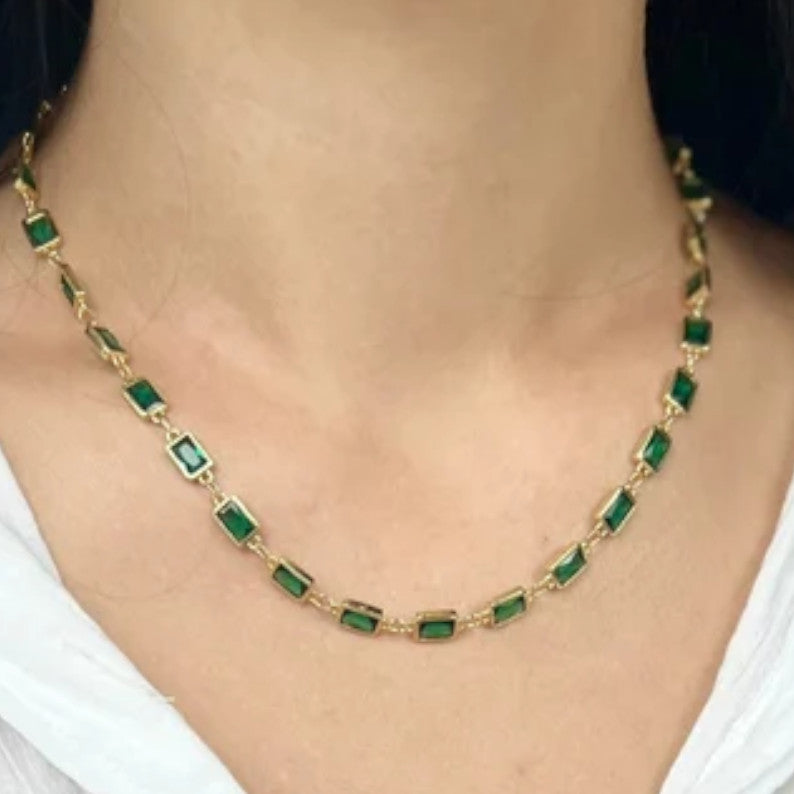 Emerald choker necklace ,statement necklace for women