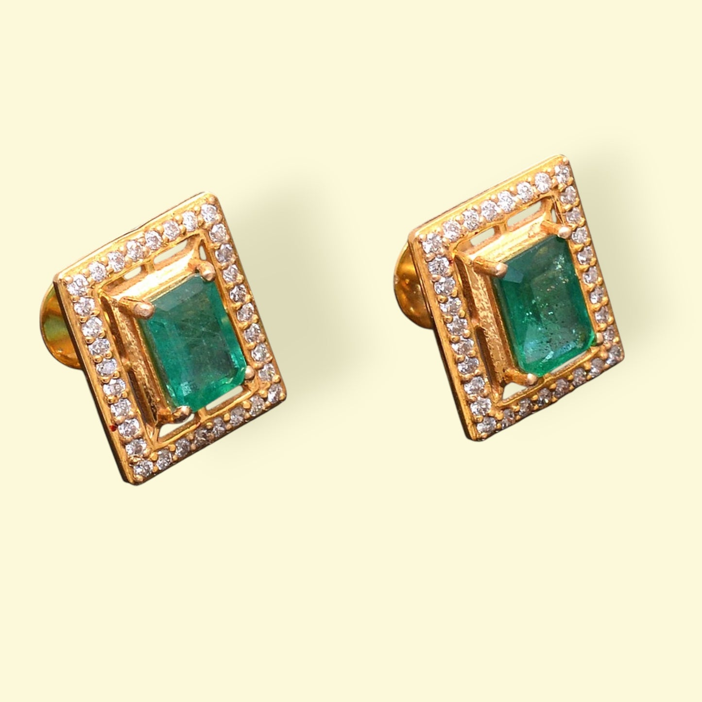 Lab Made Emerald CZ \ Moissanite Stud Earrings 925 Sterling Silver, Dainty Wedding Jewelry,Gemstone Earrings for Her,Gift for her Valentine