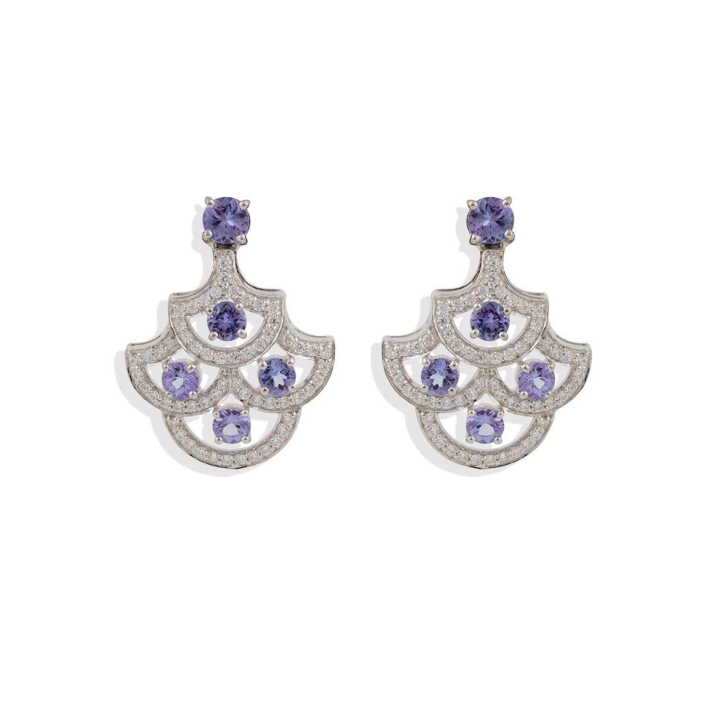 Lab made Light Blue Sapphire Dangle Drop Earrings