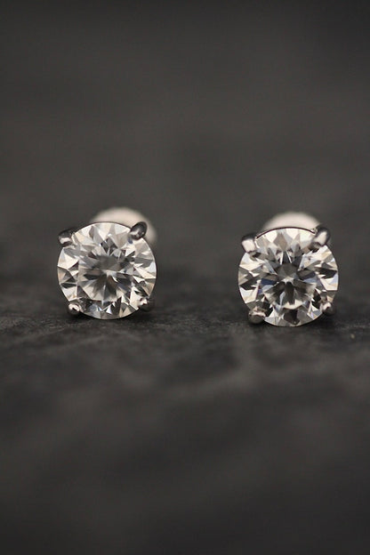 GRA Certified Moissanite Stud Earrings | 925 Sterling Silver Round Cut | Real Moissanite Earrings | Diamond Alternative | Dainty Minimalist Earrings | Perfect Gift | Trending Jewelry