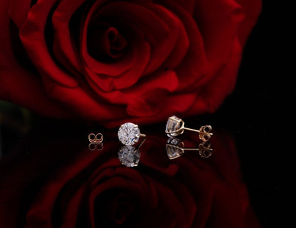 GRA Certified Moissanite Stud Earrings | 925 Sterling Silver Round Cut | Real Moissanite Earrings | Diamond Alternative | Dainty Minimalist Earrings | Perfect Gift | Trending Jewelry