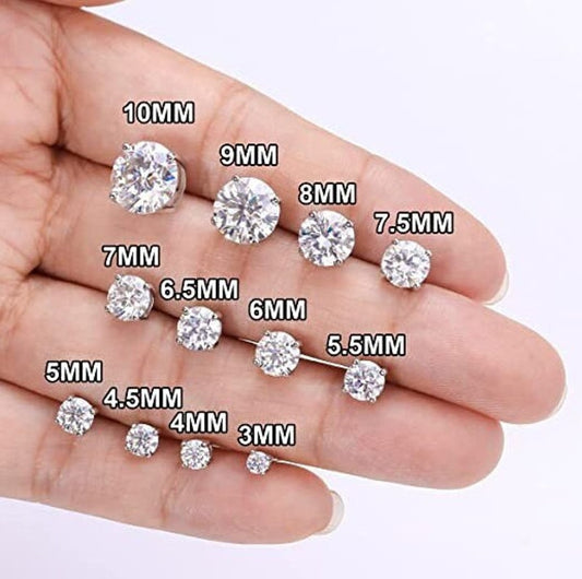 GRA Certified Moissanite Stud Earrings | 925 Sterling Silver Round Cut | Real Moissanite Earrings | Diamond Alternative | Dainty Minimalist Earrings | Perfect Gift | Trending Jewelry
