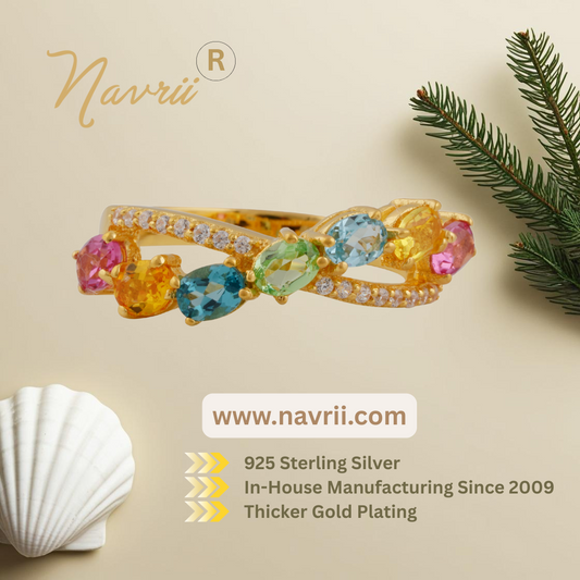 Elegant Emerald Green Gold-Plated Ring – Sterling Silver Statement Jewelry, May Birthstone, Trending & Limited Stock!)