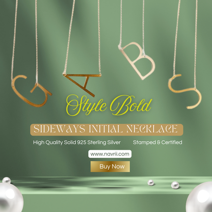Sideways Initial Necklace • Large Initial Necklace • Oversized Letter Necklace • Monogram Necklace •