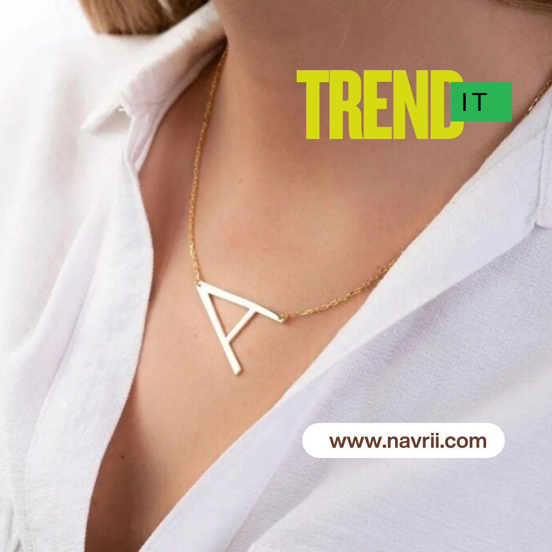 Sideways Initial Necklace • Large Initial Necklace • Oversized Letter Necklace • Monogram Necklace •