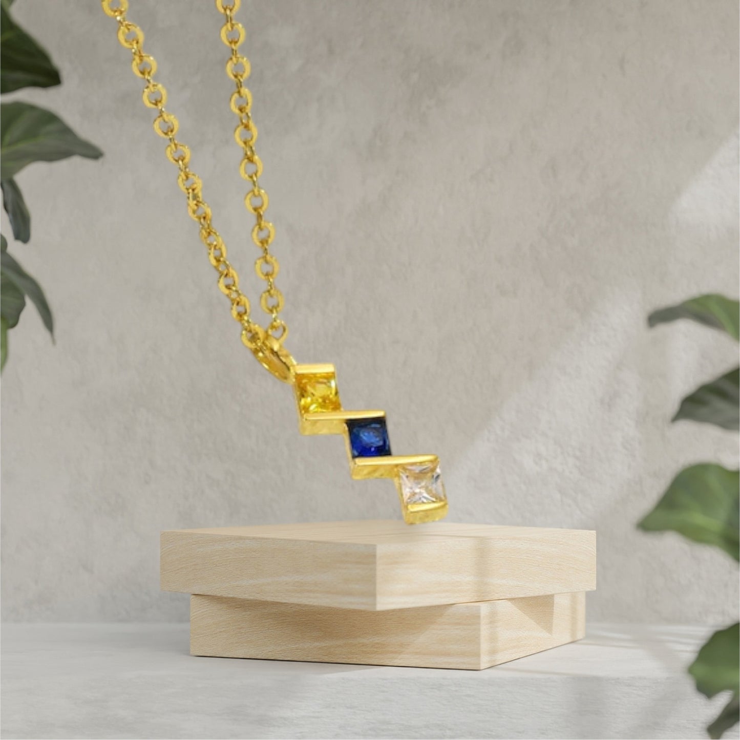 Personalized Square Birthstone Necklace, Family Birthstone Necklace, Mothers Birthstone Necklace, Custom Birthstone Jewelry, Christmas Gift