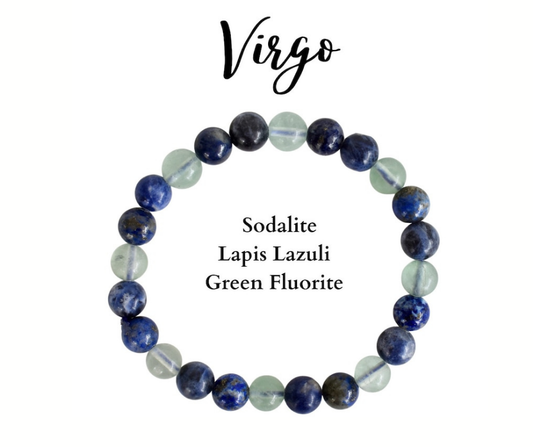 🌿 Virgo Zodiac Gemstones Bracelet – Grounded Wisdom for the Earth Sign Maiden ♍︎