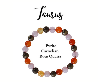 Taurus Zodiac Gemstones Bracelet – Handcrafted Crystal Healing Jewelry for April 20 – May 20 ♉︎