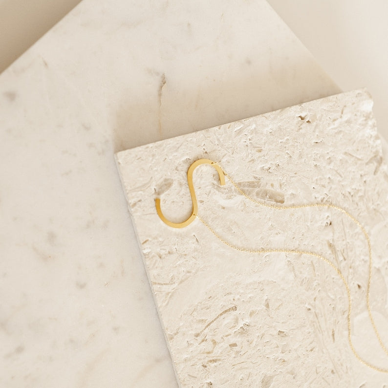 Sideways Initial Necklace • Large Initial Necklace • Oversized Letter Necklace • Monogram Necklace •