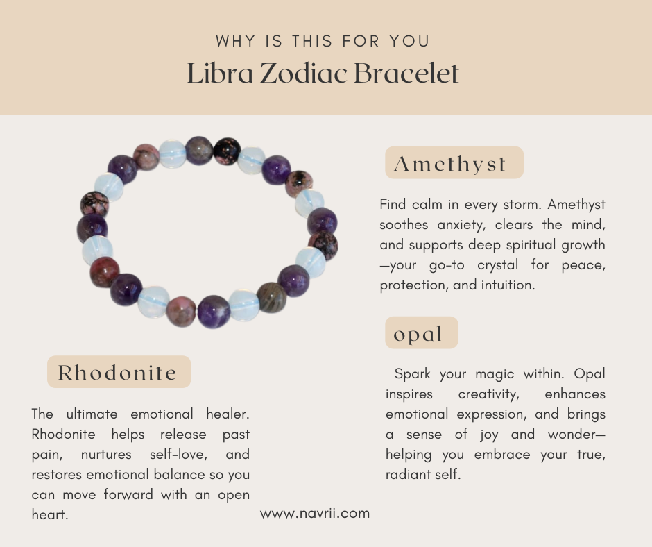 Libra Zodiac Gemstones Bracelet – Balance, Harmony &amp; Inner Peace ♎︎