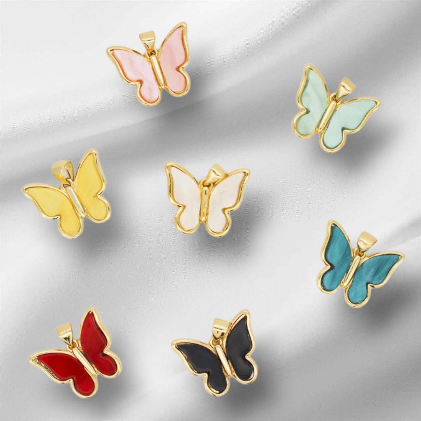 Gold Plated on 925 Sterling Silver Butterfly Pendant  For Women