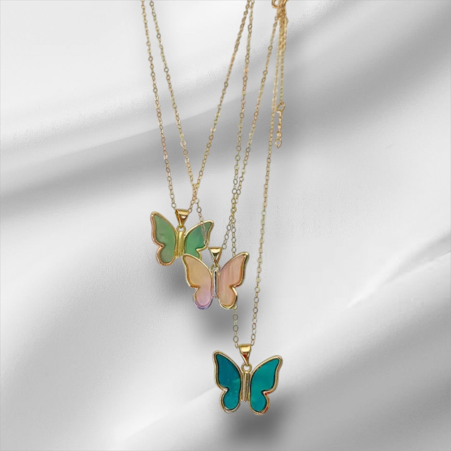 Gold Plated on 925 Sterling Silver Butterfly Pendant  For Women