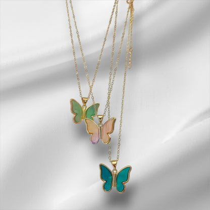 Gold Plated on 925 Sterling Silver Butterfly Pendant  For Women