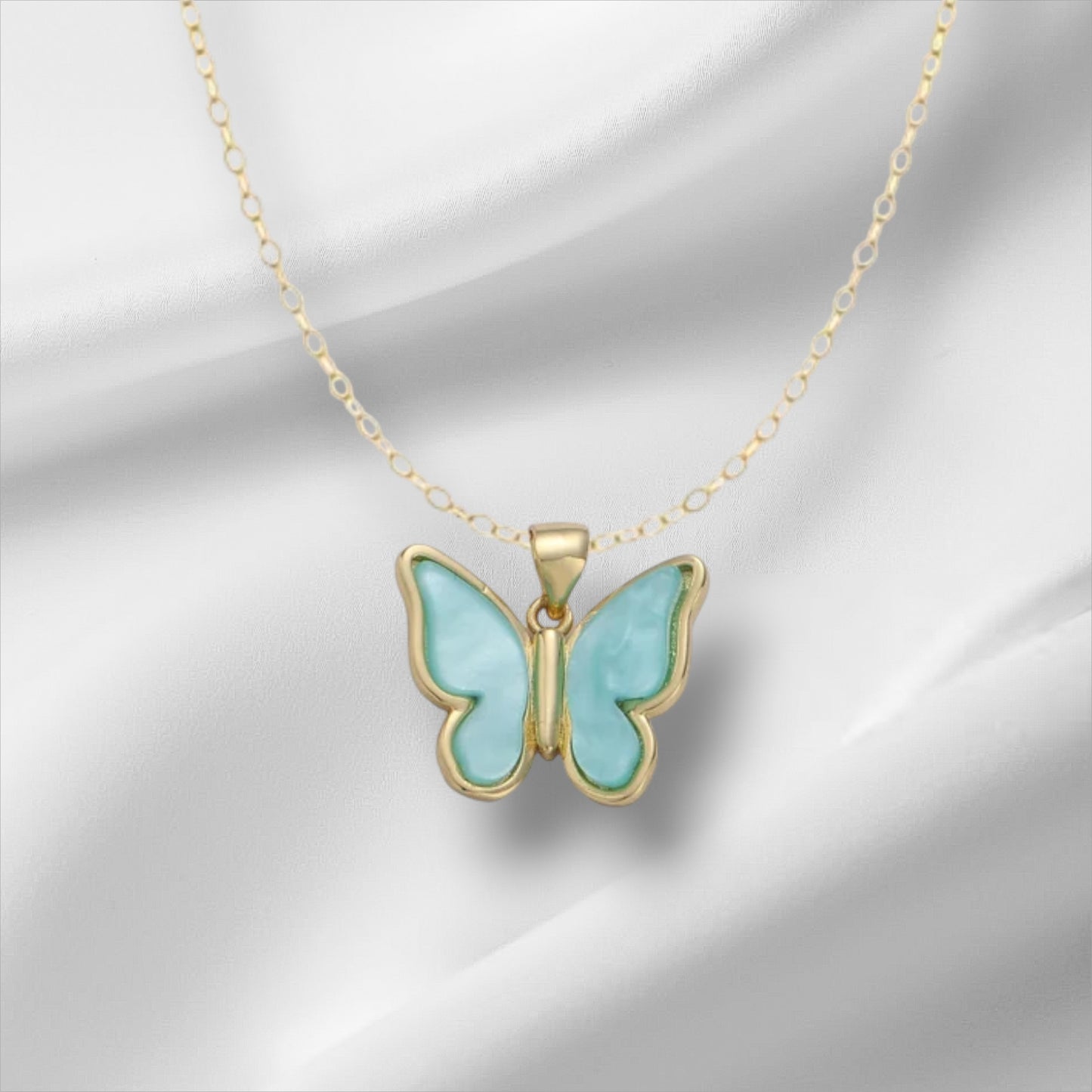Gold Plated on 925 Sterling Silver Butterfly Pendant  For Women