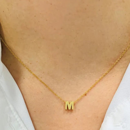 Dainty Initial Necklace, Tiny Letter Necklace, Initial Alphabet Necklace