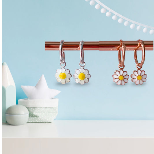 Tiny Daisy hoop earrings  Teens huggies earrings | Toddler earrings