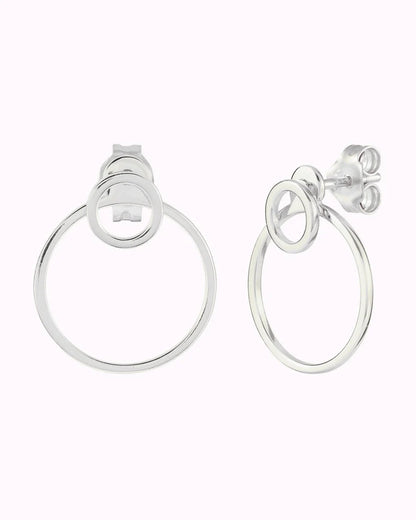 Double Circle Ear Jacket Earrings