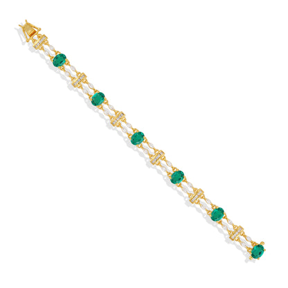 Labmade Sapphire Bracelet ,925 sterling silver Tennis Bracelet for Women