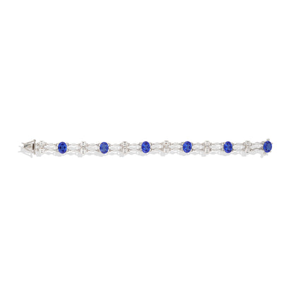 Labmade Sapphire Bracelet ,925 sterling silver Tennis Bracelet for Women