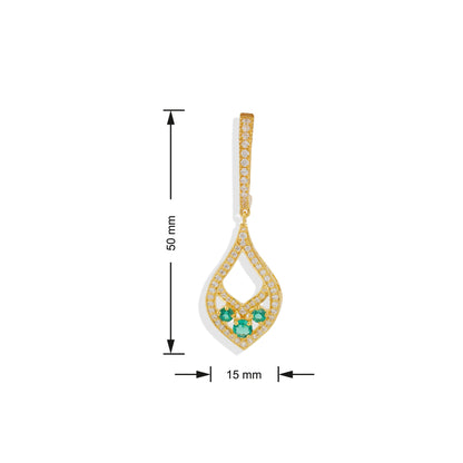 Radiant Lab-Made Gemstone Dangle Drop Earrings