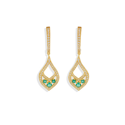 Radiant Lab-Made Gemstone Dangle Drop Earrings