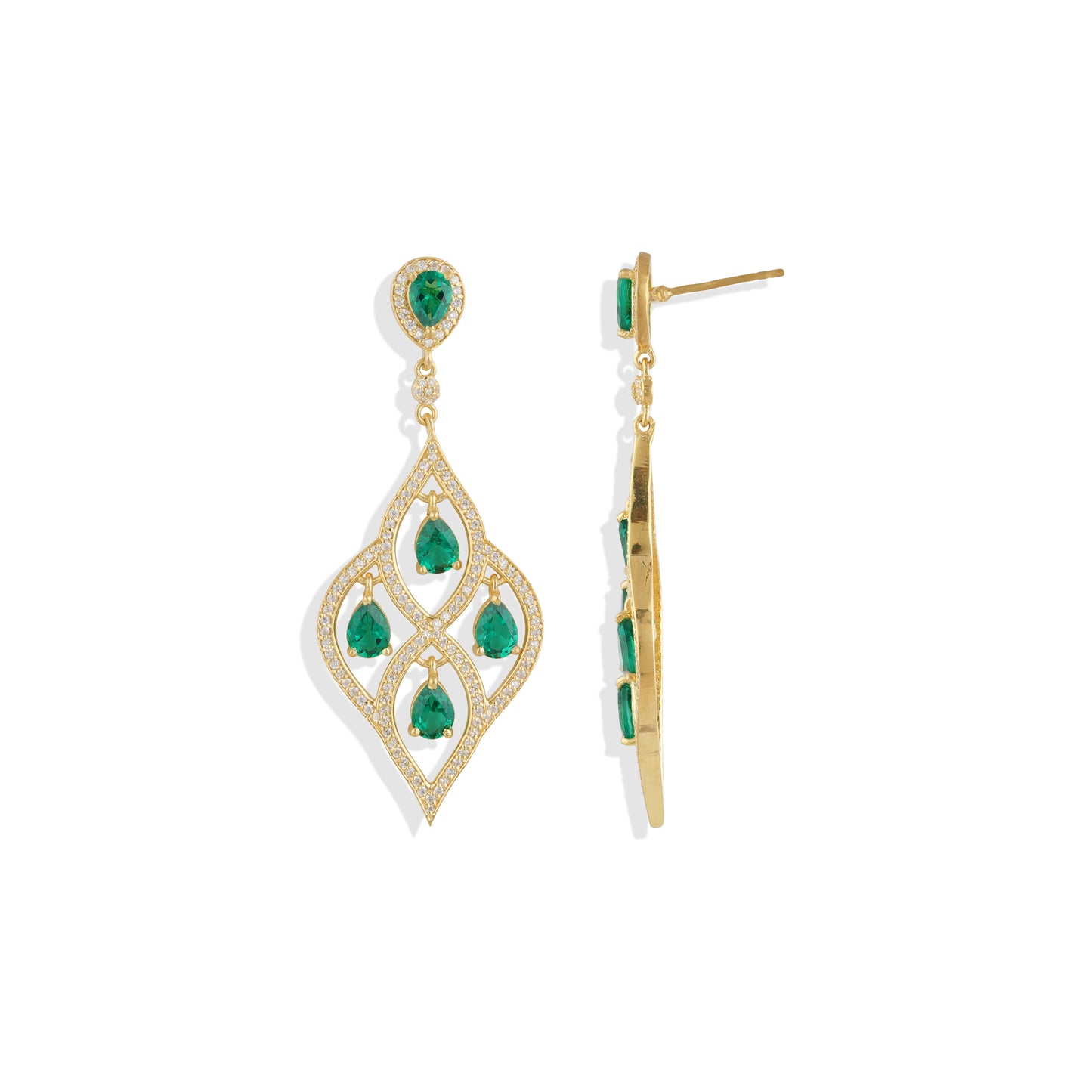 Radiant Lab-Made Gemstone Dangle Drop Earrings