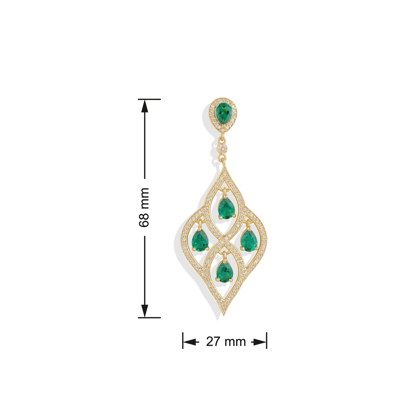 Radiant Lab-Made Gemstone Dangle Drop Earrings