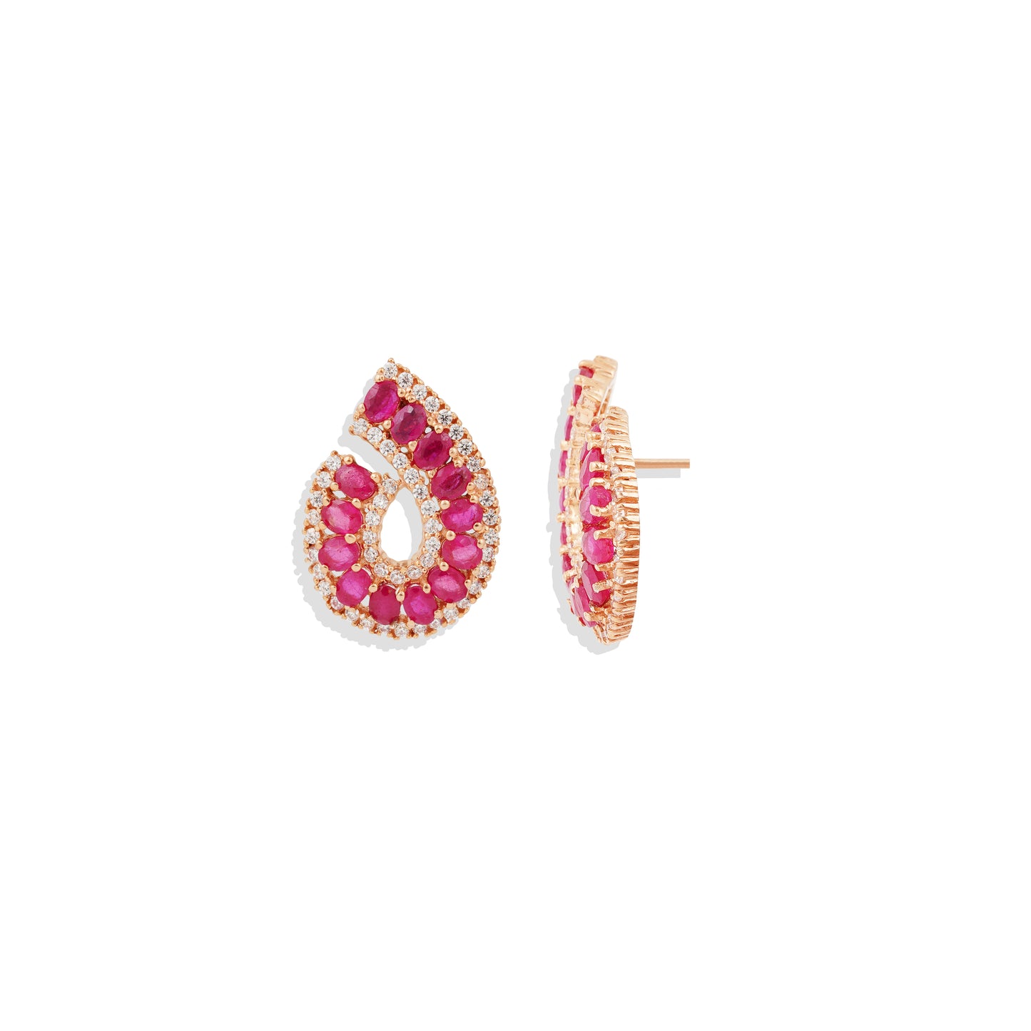 Open Oval Shaped Studs – Classy Everyday Earrings in Blue, Red & Green | Perfect Match for Any Outfit"