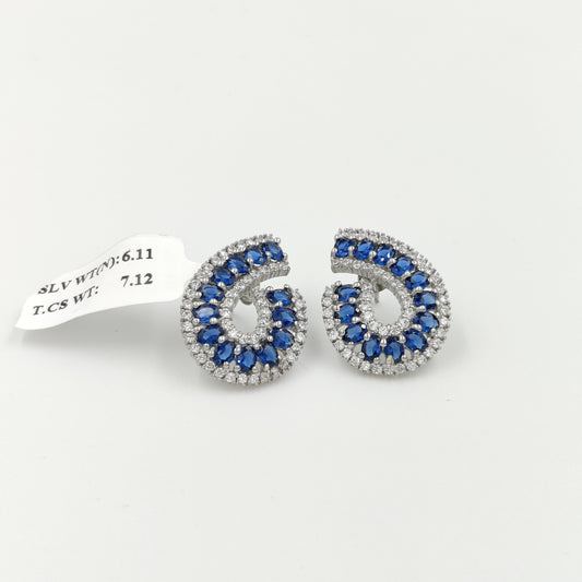 Open Oval Shaped Studs – Classy Everyday Earrings in Blue, Red & Green | Perfect Match for Any Outfit"