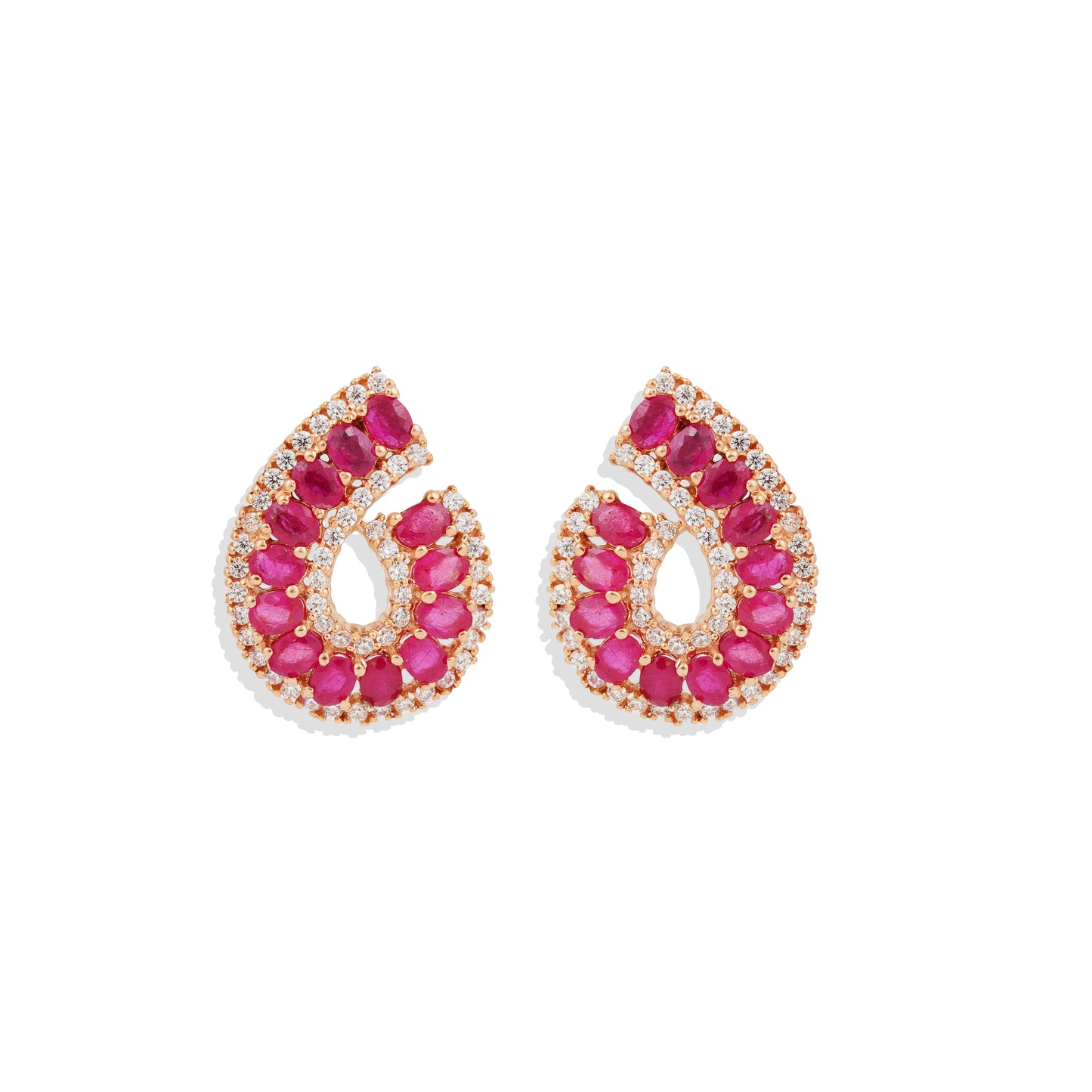 Open Oval Shaped Studs – Classy Everyday Earrings in Blue, Red & Green | Perfect Match for Any Outfit"