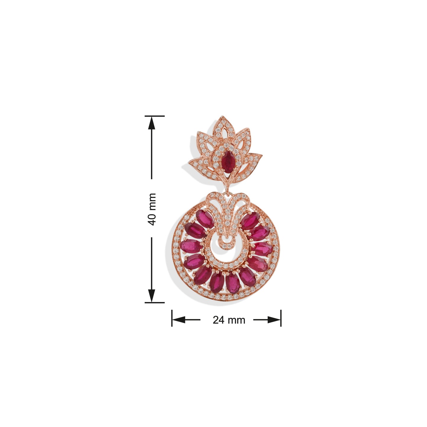 Ruby Stud Earrings – Lab-Created Ruby Gemstone Earrings | Statement Jewelry Gift for Her, Mom & Birthdays