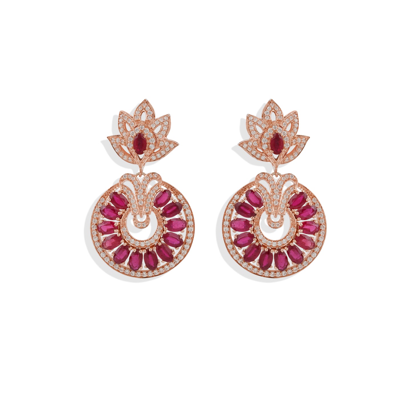 Ruby Stud Earrings – Lab-Created Ruby Gemstone Earrings | Statement Jewelry Gift for Her, Mom & Birthdays