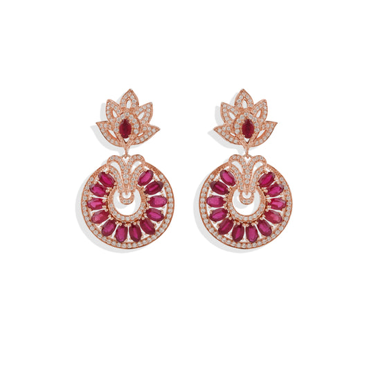 Ruby Stud Earrings – Lab-Created Ruby Gemstone Earrings | Statement Jewelry Gift for Her, Mom & Birthdays