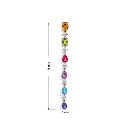 Radiant Lab-Made Gemstone Dangle Drop Earrings