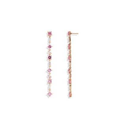 Radiant Lab-Made Gemstone Dangle Drop Earrings