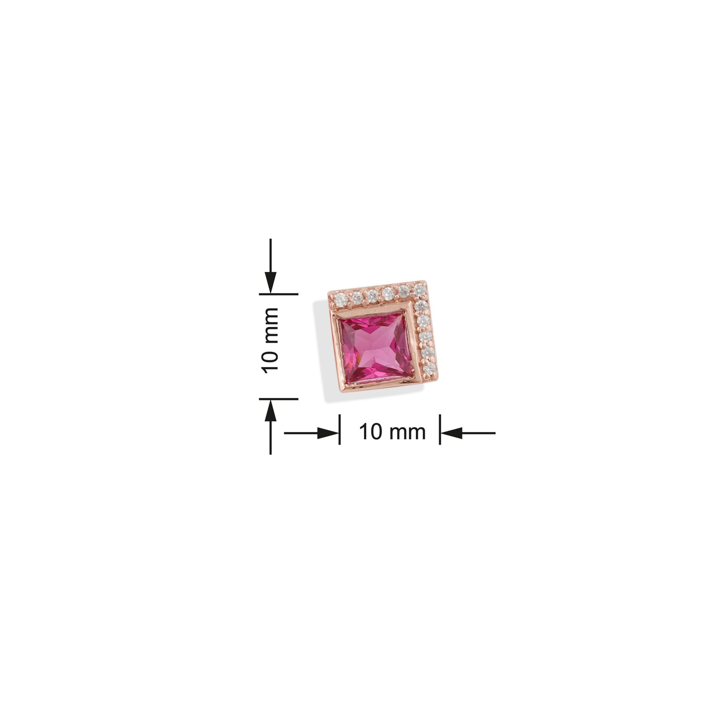 Square Shaped Stud Earrings in 925 Sterling Silver – Elegant Sapphire, Emerald & Ruby Jewelry for Loving Women